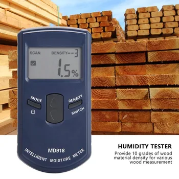 

MD918 Digital Wood Hygrometer LCD Inductive Wood Moisture Meter Detector Timber Humidity Tester 4%~80% RH