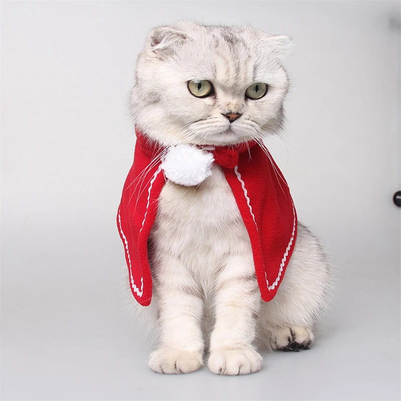 

Practical Small Dog Cat Cloak Wholesale Red Mini Skirt Christmas Cape For Cats Pet Noble Style Dog Cat Pruduct Clothes