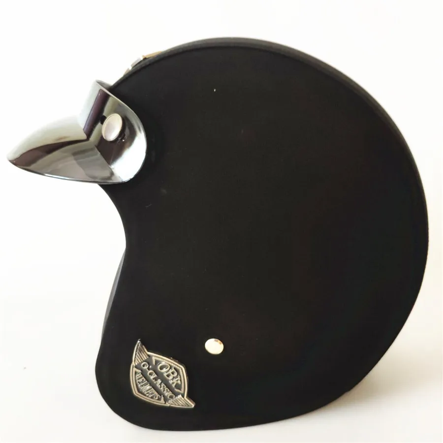 

Black Adult Open Face Half Leather Helmet Harley Moto Motorcycle Helmet vintage Motorcycle Motorbike Vespa