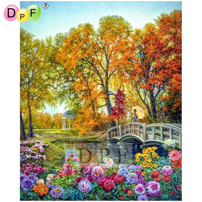 

DPF diamond painting cross stitch bridge water diamond embroidery needlework crafts diamond pattern diamond mosaic home decor 5D