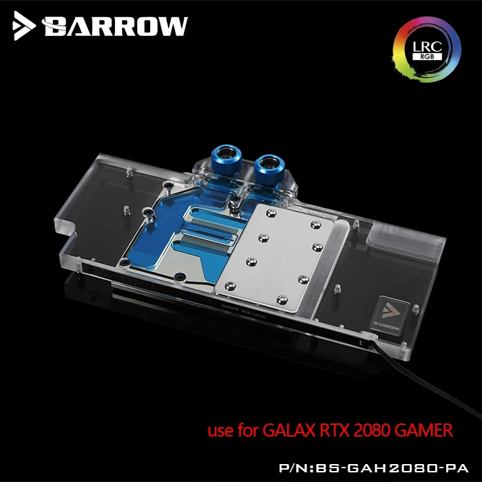 

BARROW Water Block use for GALAX RTX 2080 GAMER /Full Cover GPU Radiator Block / Support Original Backplate 5V 3PIN Header RGB