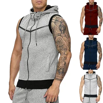 

Mens Vest Men Letter Printed Sports Vest Large Open-Forked Male Vest