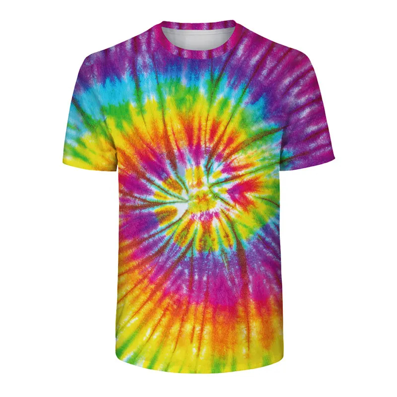 

Tie Dyeing Hip Hop T-shirt Men Women Summer Round Neck Men's Irregular pattern Tshirts Casual tee shirt homme Shirts 5 Colors