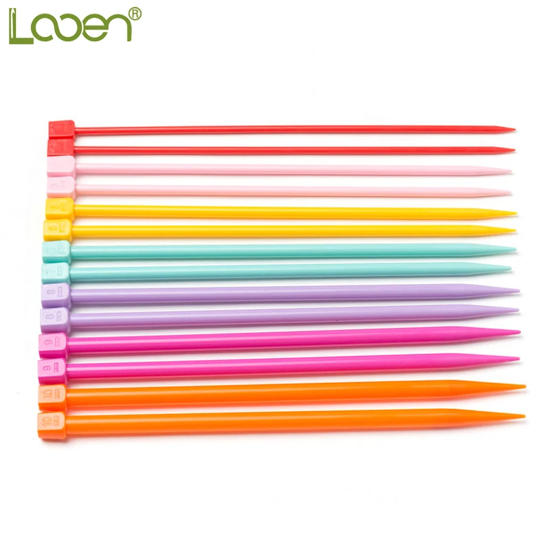 

2Pcs 25CM DIY Looen Crochet Hooks Knitting Needles Multicolor Soft Plastic Grip Handle Weave Craft 4MM 5MM 6MM 7MM 8MM 9MM 10MM