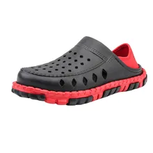 Летние тапочки; мужские повседневные легкие шлепанцы на плоской подошве с отверстиями; Повседневная обувь; мужская пляжная дышащая обувь с отверстиями; сандалии с вышивкой