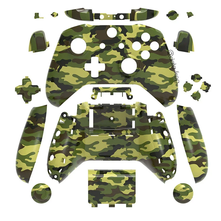green camo Полный корпус для Xbox One S, Сменный Чехол с кнопками для Xbox one, тонкий беспроводной контроллер - Цвет: green camo