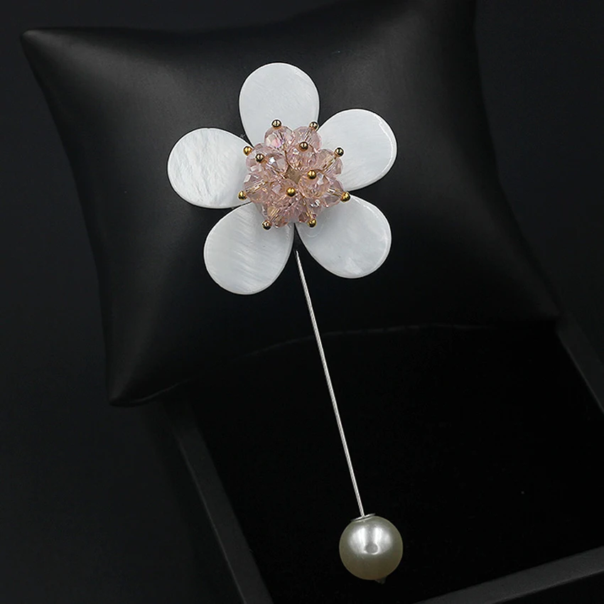 

Nature shell Flower Brooches seasons pin fashion crystal Brooch Pins for Women wedding dress jewelry women Clothing accessories