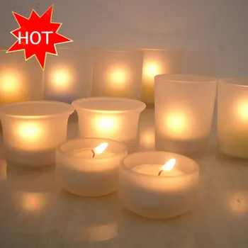 

2pcs/pack Glass cup candle holders birthday party home decoration Frosted Glass Bottle candle stands Sand blasted glass cup