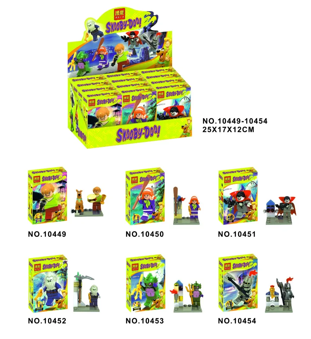 

6PCS\sets now bela lepin Scooby-Doo Compatible move Building blocks Kit Cute Dog Dr. Najib figures kid toys 10449-10454