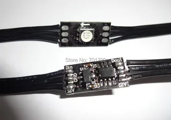 

Black DC12V WS2811 led 5050 SMD pixel node;100pcs a string;black wires;5cm wire spacing;size:10mm*20mm
