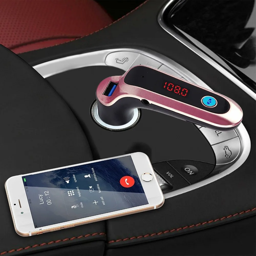 

S7 Bluetooth FM Transmitter 4-in-1 Hands Free Wireless AUX Modulator Car Kit MP3 Audio Player SD USB LCD Car Charger Accessories