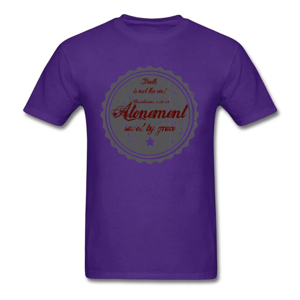 Men Funny Summer Tees Crewneck Lovers Day 100% Cotton T-shirts Crazy Short Sleeve Atonement Tops T Shirt Wholesale Atonement purple