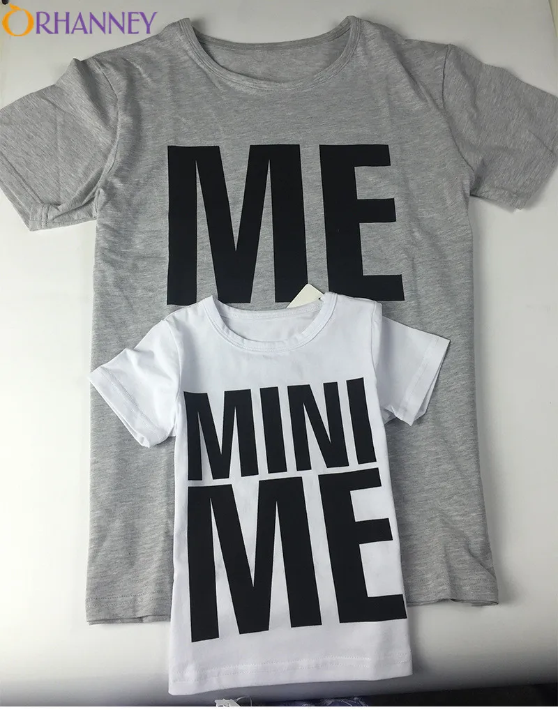 Новые одинаковые комплекты для семьи семейная одежда лето меня и MINI ME Футболка