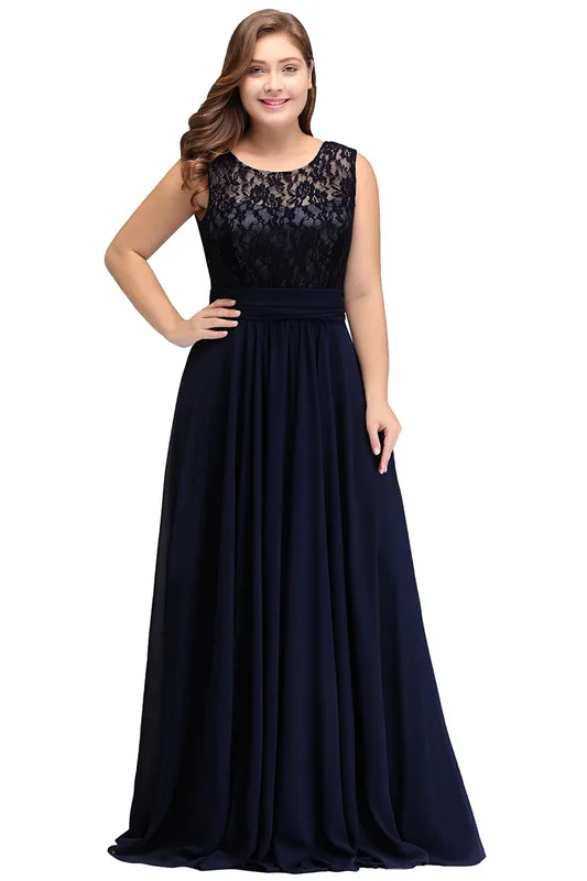 Длинные свадебные платья плюс размер без рукавов пригласительные на свадьбу платье vestido longo - Цвет: Navy Blue