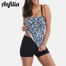 Anfilia, Женский танкини, набор, купальник, Леопардовый принт, купальник, открытая спина, купальник, пляжная одежда, бикини, две части