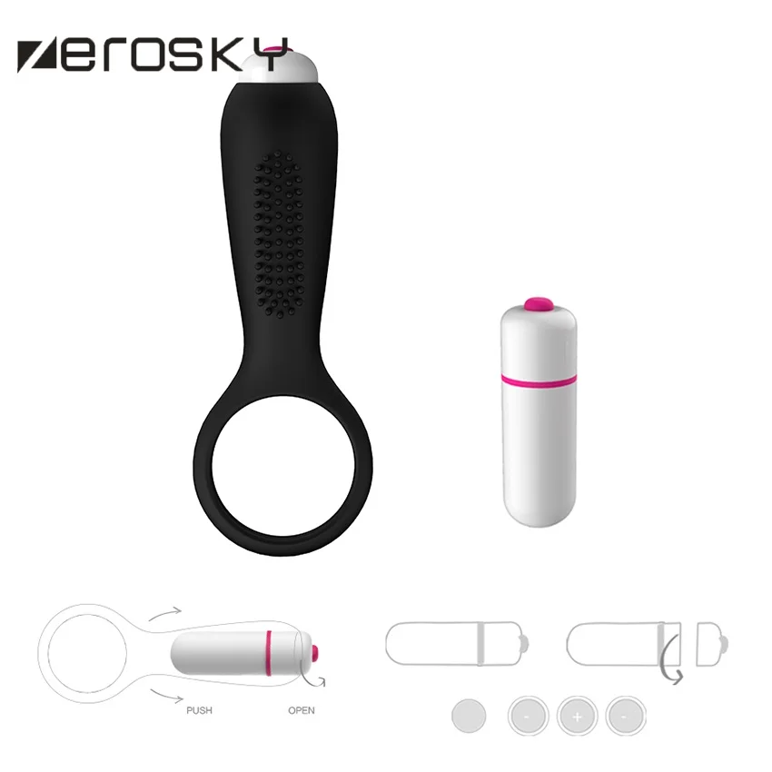 Силиконовое вибрирующее кольцо на член Zerosky секс игрушки для мужчин игрушка