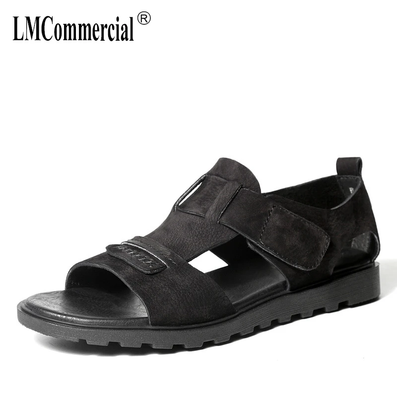 

summer Genuine Leather Men's Rome sandals Sneakers Men Slippers Flip Flops casual Shoes beach outdoor all-match cowhide Leisure