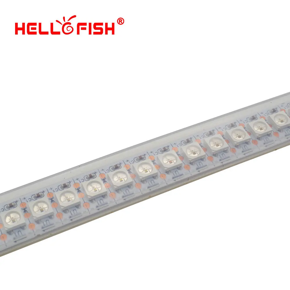 Hello Fish 1 м WS2812B полноцветная светодиодная лента 144 светодиодный/m Dream Running color СВЕТОДИОДНЫЙ лента белый/черный PCB