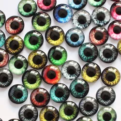 Onebeading 6mm Random Mixed Toys Dolls Eyes Round Glass Cabochons Flatback Photo For Charm Base Accessories Paired 50pcs K06139