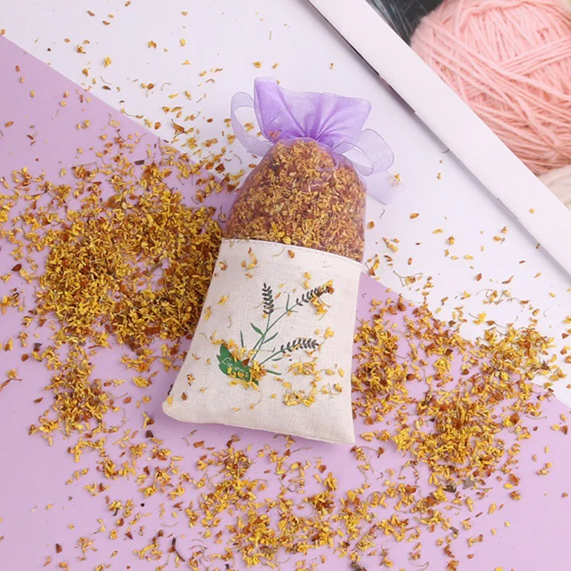 

Natural Rose flowers Jasmine Lavender Bud Dried Flower Sachet bag Aromatherapy wardrobe desiccant sachet car room Air Refreshing
