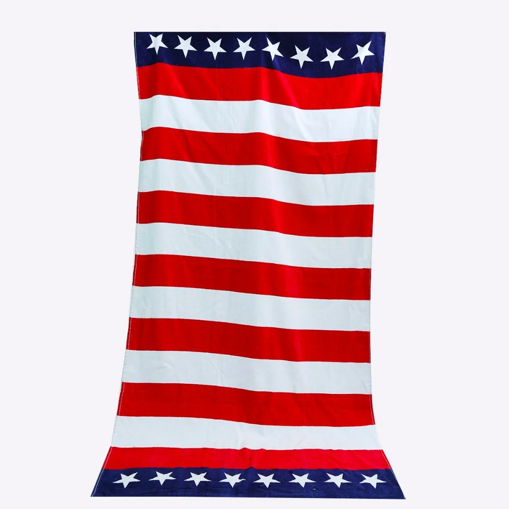 

Beach Towel Cotton USA Flag Design Bath Towels For Adults Toalla