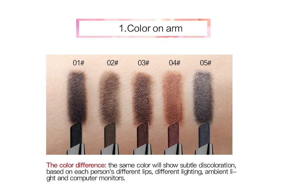 NICEFACE 5 Color Automatic Eyebrow Pencil With Brush Makeup Long Lasting Waterproof Eyebrow Finish Sculpting 3D Eyebrow Enhancer NICEFACE 5 Color Automatic Eyebrow Pencil With Brush Makeup Long Lasting Waterproof Eyebrow Finish Sculpting 3D Eyebrow Enhancer