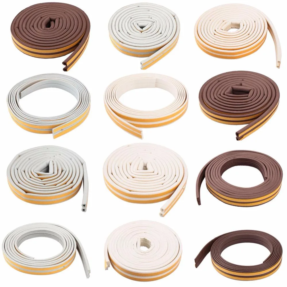

Vehemo 5M Foam Self Adhesive Home Car Window Door Excluder Rubber Seal Strip Weatherstrip Door seal High Quality Car-styling