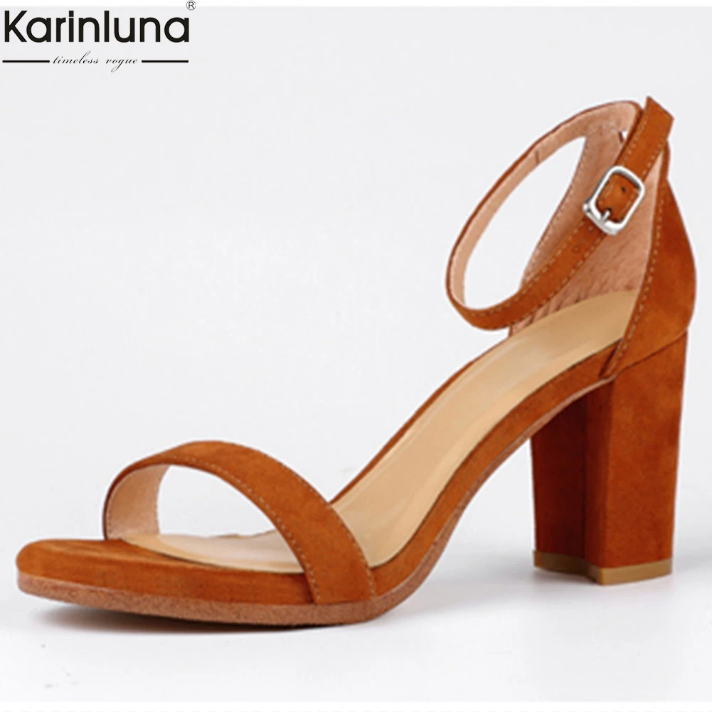 KarinLuna Brand Design Elegant Summer Sandals Women Shoes Chunky Heels High Party Shoes Woman
