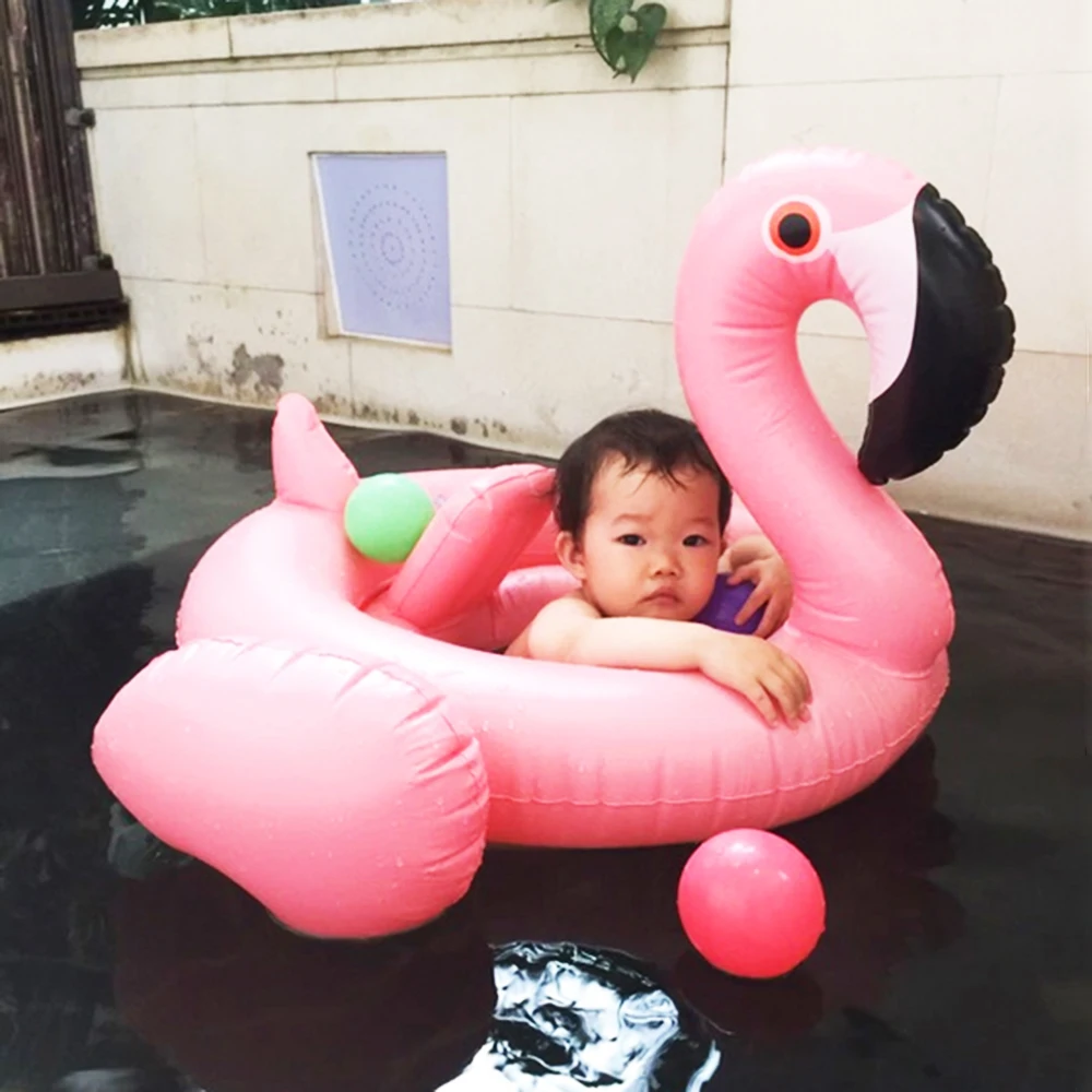 2017 Summer Baby Float Flamingo Inflatable Pink Swimming Ring Swan