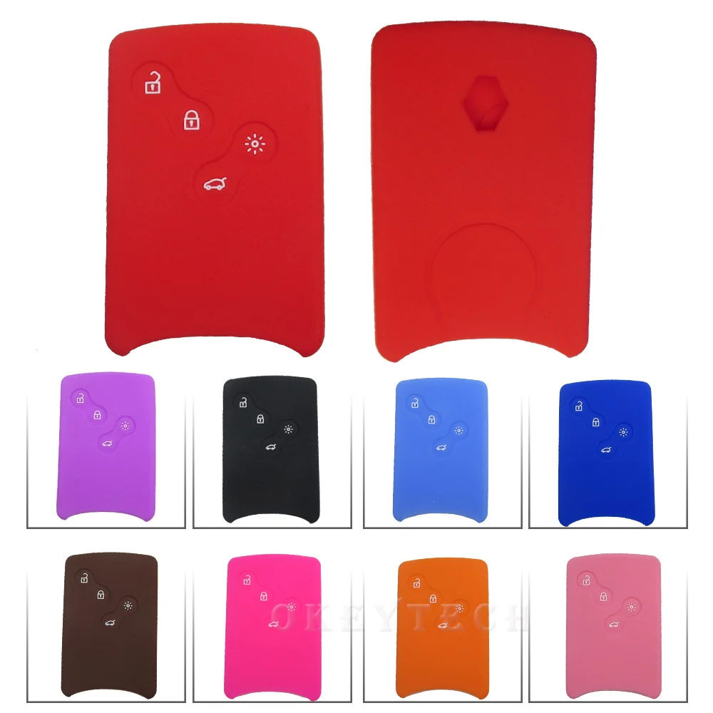 

Good Silicone rubber car key cover case shell For Renault Clio Scenic Megane 2 3 Duster Sandero Captur Twingo koleos keychain