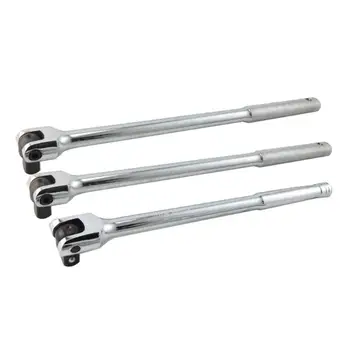 

Cr-V 1/4" 3/8" 1/2" Breaker Bar Socket Drive 180 Degree Flex Head Socket Wrench Bar Hand Tool 6-8inch