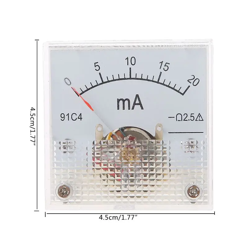 Амперметр DC Аналоговый Панель измерителя тока механический указатель тип 1/2/3/5/10/20/30/50/100/200/300 мА A