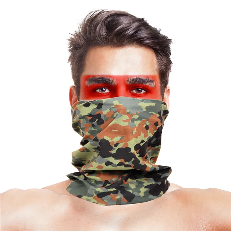 High-Jump Fishing Buffe Clothes Polyester Bike Face Mask Windproof Anti UV 3D Leaf Military Outdoor Fishing Sportswear Buff - Цвет: 030