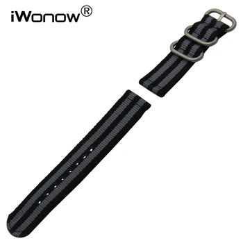 

22mm Genuine Nylon Watch Band Wrist Strap for Samsung Gear S3 Classic Frontier Gear 2 Neo Live Moto 360 2 46mm Vector Amazfit