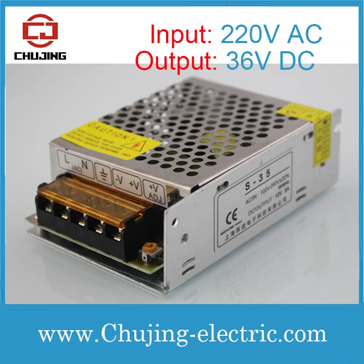 

Input 220VAC ouptut 36VDC 35w power supply voltage transformer S-35-36 single output power supply