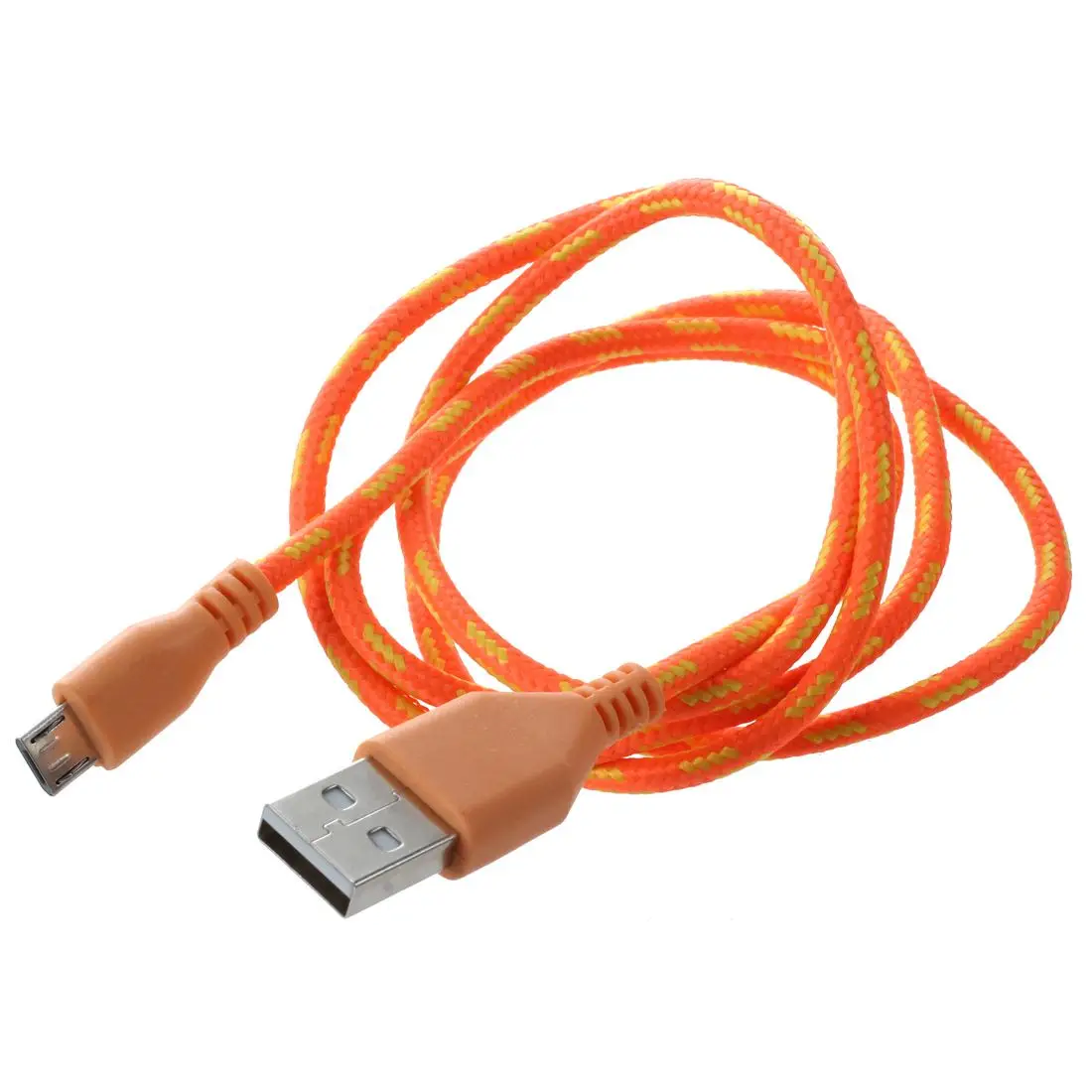 

HFES 1M Braided Fabric Micro USB Data&Sync Charger Cable Cord Orange