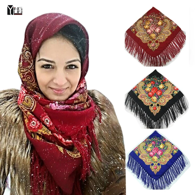 квадратный платок с бахромой по новому модному фасону женский напечатанный шарф по горячему бренду в зимнем сезоне шаль по горячее продаже носовой