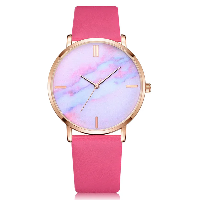 Женские кварцевые наручные часы ретро цветные кварцевые аналоговые женские часы повседневные женские часы reloj mujer Relogio Feminino 10 - Цвет: Hot PinkQuartz Watch