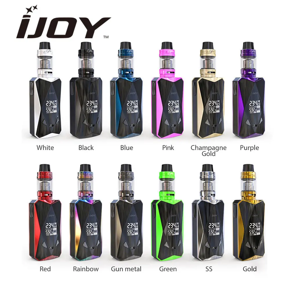 

Original IJOY Diamond PD270 234W TC Kit with 4.2ml Captain X3S Subohm Tank No 18650 Battery Box Mod Vape Kit Vs Gen Kit / Swag 2