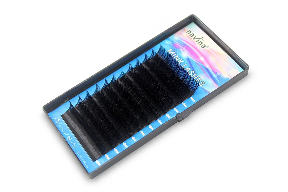 Navina 4Trays/lot 0.07C Natural Soft Individual Mink Eyelashes Extension Professionl Makeup Grafting Faux Cilia 8/10/12/14mm