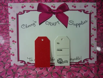 

3.5x7cm Red Glitter Wedding Tag