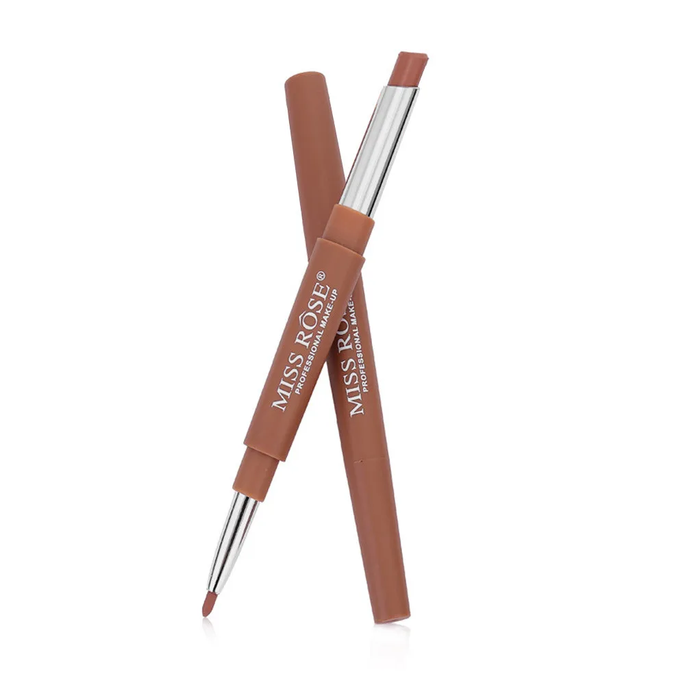 

MSQ Lipstick MISS ROSE Double-end Lasting Lipliner Waterproof Lip Liner Stick Pencil 14 Color Wholesale Z4