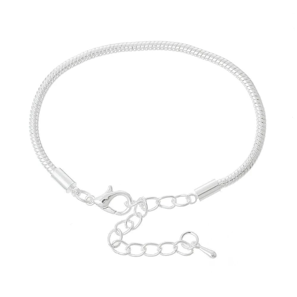 DoreenBeads 4 шт. модные браслеты серебряного цвета с застежкой в виде Омаров и змеиной