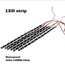 1Pcs Waterproof 30cm High Power LED Strip light 5050 SMD 12 LEDs Flexible Car Auto Daytime Running light DRL Decoration Fog lamp