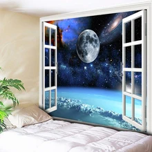 Психоделический настенный гобелен Galaxy настенный ковер гобелен Луна планета Северное освещение домашний декор хиппи настенное одеяло ткань