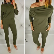 Женский спортивный костюм с открытыми плечами, комбинезоны с длинным рукавом, Обтягивающие Комбинезоны, повседневная спортивная одежда для женщин, комплект одежды для фитнеса
