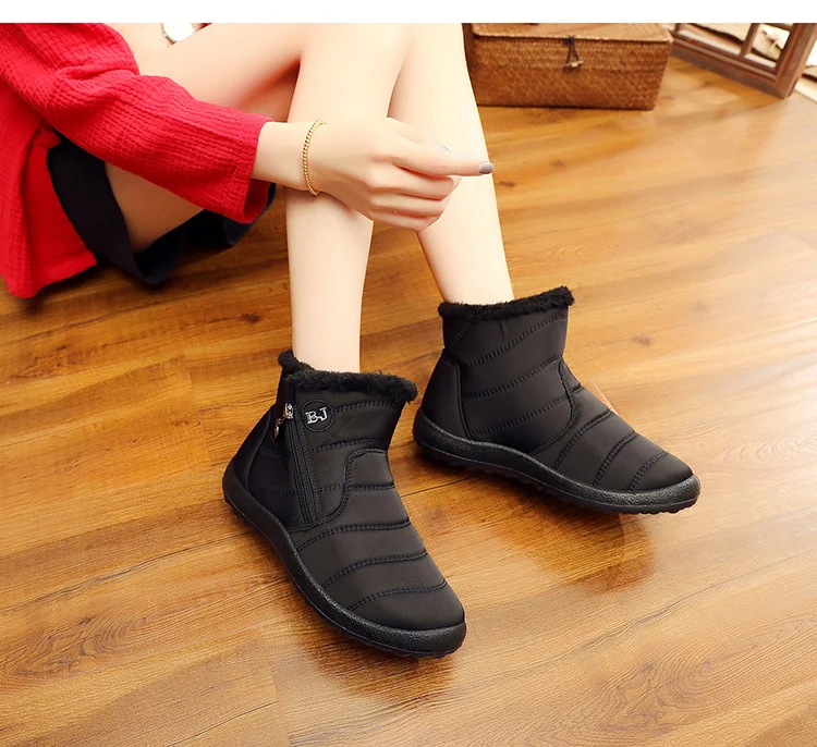 Women Boots Fashion Women Winter Shoes Warm Shoes Woman Side zipper Ladies Snow Boots Winter Boots Ankle Botas Mujer