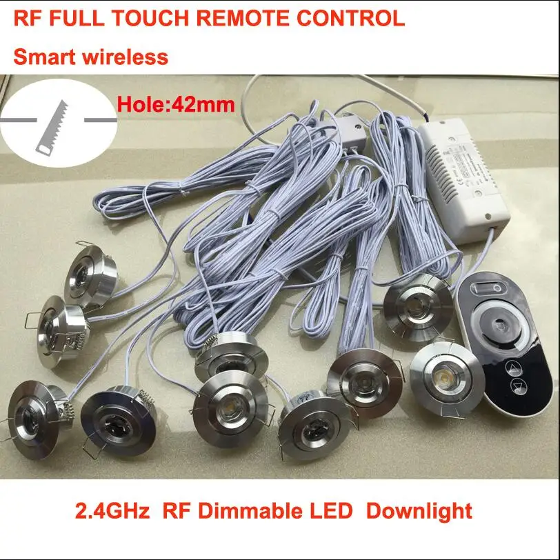 

Free Shipping Mini LED Downlights 10x3W AC90-260V include RF Dimmer+Driver+Remote Controller 10pcs 3W LED Spot light Dimmable