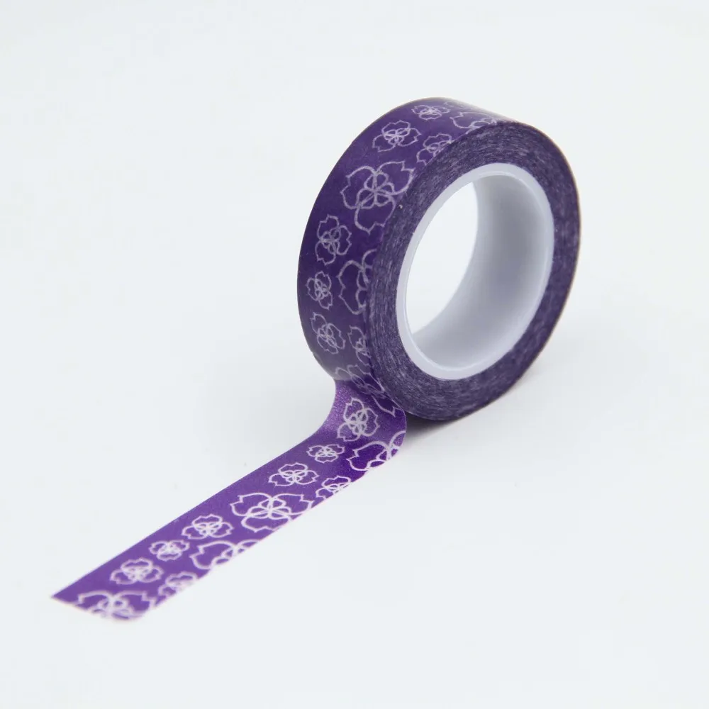 Purple Flower Washi Paper Masking Tapes Scrapbooking Floral Tape Gift