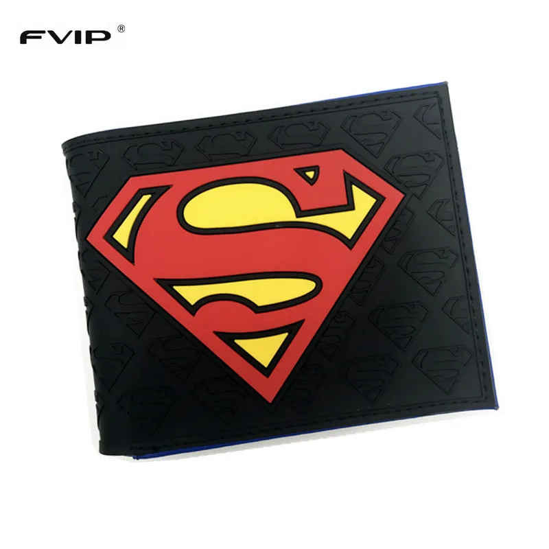 

FVIP Anime Wallets New Designer Superman Batman Star Wars Wallet Young Boy Girls Purse Small Money Bag